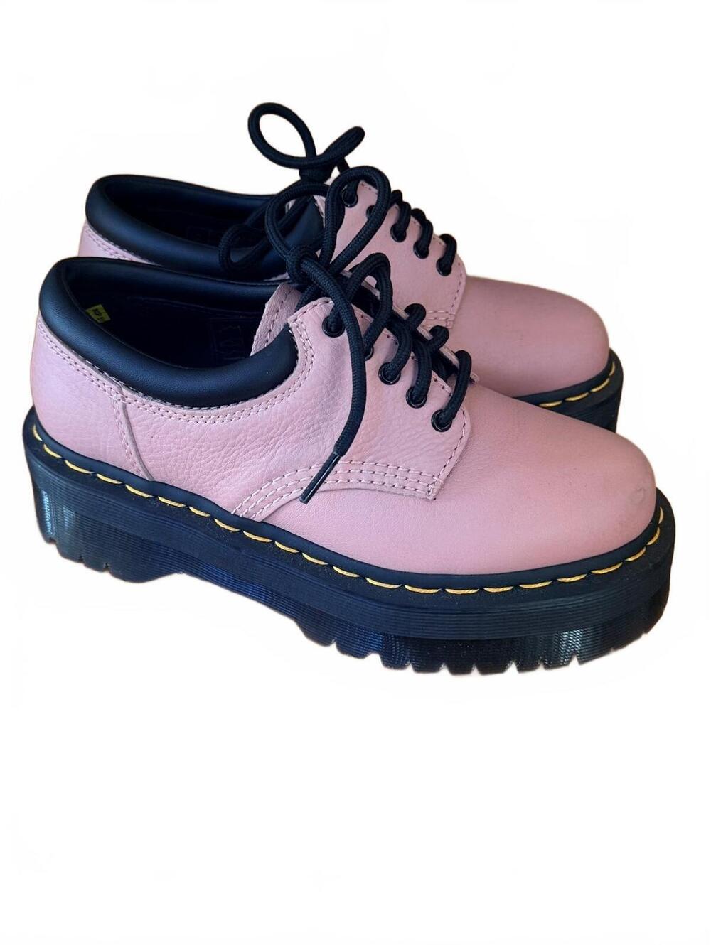 Dr. Martens Pink Leather Platform Shoes Size 6 US